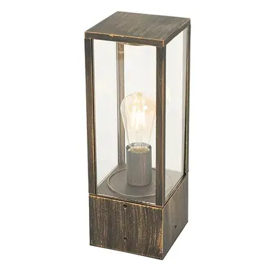 Vintage stojací venkovní lampa starožitná zlatá 40 cm IP44 - Charlois