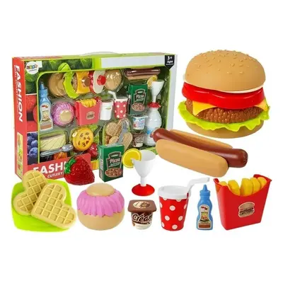 LEAN Toys Dětský set potravin fastfood