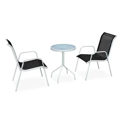 vidaXL 3dílný bistro set ocelový černý