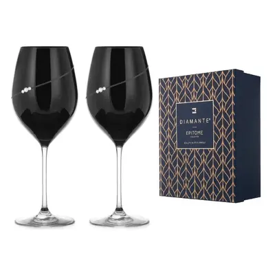 Diamante sklenice na červené víno Silhouette City Black s krystaly Swarovski 470 ml 2KS