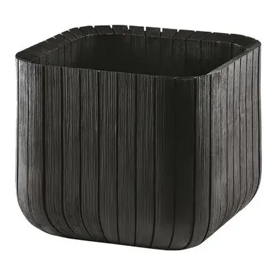 Keter Plastový květináč Cube planter M šedá, 30 cm