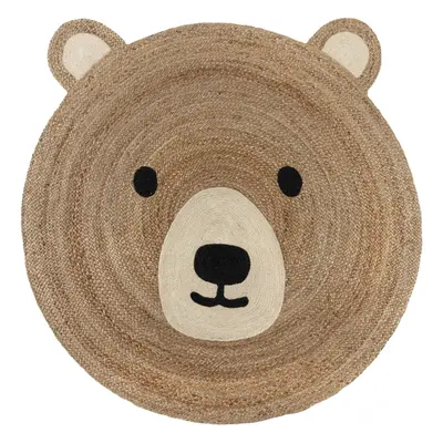 Flair Rugs koberce Dětský koberec Jute Kids Bear Natural - 100x100 (průměr) kruh cm