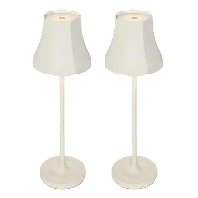 Sada 2 retro stolních lamp smetanové dobíjecí IP44 - Granny