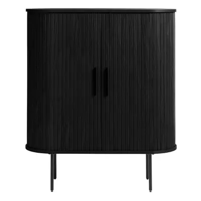 Černá skříňka v dekoru dubu s posuvnými dveřmi 100x118 cm Nola – Unique Furniture