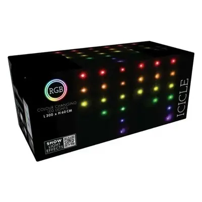 RGB Vánoční LED řetěz s dálkovým ovládáním Rampouchy 85 LED, 300 cm