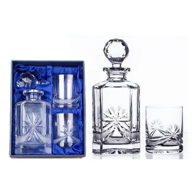 Onte Crystal Bohemia Crystal ručně broušený whisky set Mašle 1+2