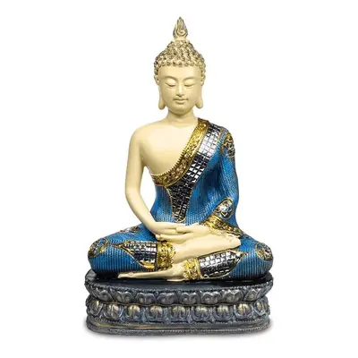 Milujeme Kameny Meditující Buddha - soška Feng Shui - modro-bílá