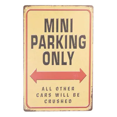 Barevná kovová cedule MINI PARKING ONLY s patinou - 20*30 cm