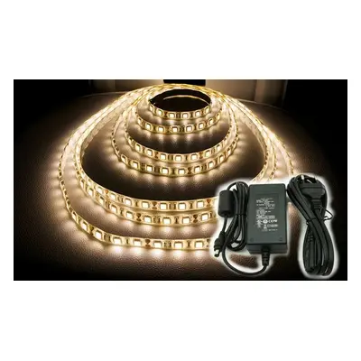 ECOLIGHT LED pásek - SMD 5050 - 5m - 300/5m - 14,4W/m - teplá bílá + konektor a zdroj