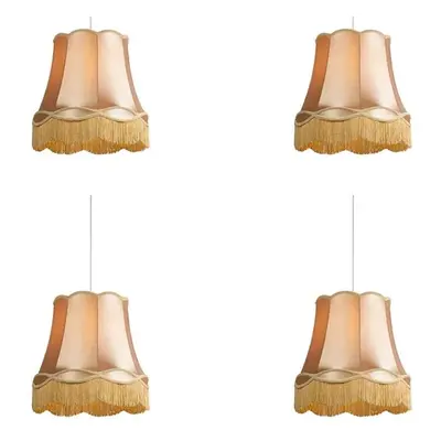 Sada 4 retro závěsných lamp zlatých 45 cm - Granny