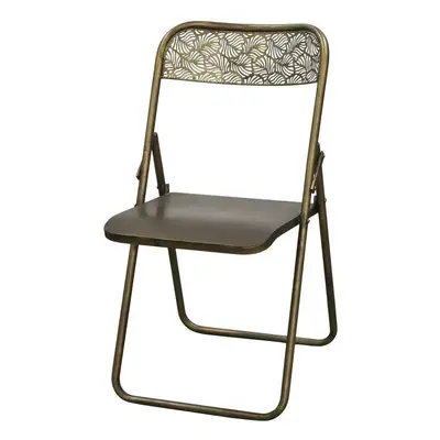 Mosazná antik kovová skládací židle Arles Chair - 52*45*82 cm