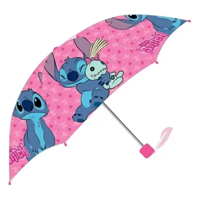 Dívčí skládací deštník Lilo & Stitch - průměr roztaženého deštníku 90 cm, složený 24 x 5,5 cm