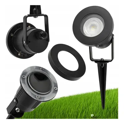 BERGE LED zahradní lampa - vestavěný reflektor GU10 - IP65 - černá