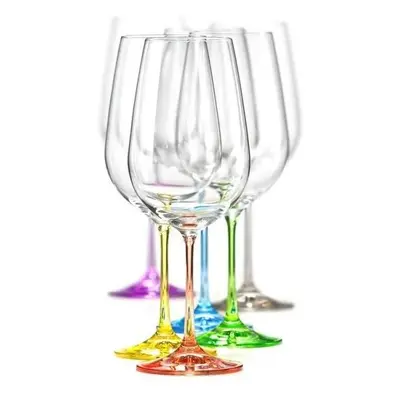 Crystalex Sklenice na červené víno Viola Rainbow 550 ml, 6 ks (mix barev)