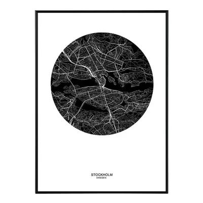 Stockholm map - 50x70 cm Obraz