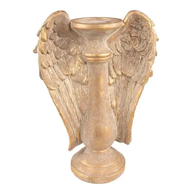 Zlatý antik svícen s andělskými křídly Wings - 24*12*33 cm