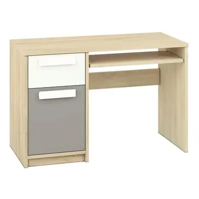 ML FURNITURE Psací stůl - DROP 14, matná bílá/buk fjord/tmavě šedá Barva/dekor: tmavě šedá