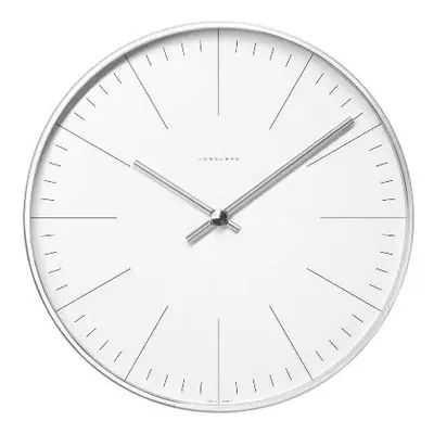 KLEIN & MORE Designové nástěnné hodiny White wall clock with lines Max Bill