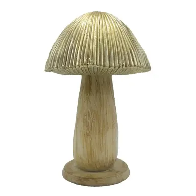 Béžovo-zlatá dekorace houba Mushroom - Ø 9*14 cm