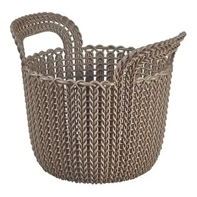 Úložný košík - CURVER KNIT, 3 l, kulatý Barva: hnědá