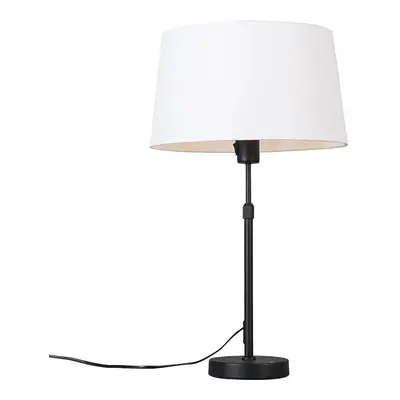 Stolní lampa černá s odstínem bílá 35 cm nastavitelná - Parte