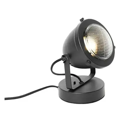 Industriální stolní lampa černá 18 cm - Emado