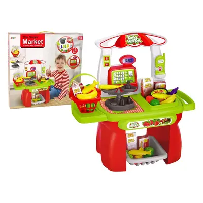 LEAN Toys Dětský supermarket s nákupním košíkem + váha na potraviny 12153-uniw