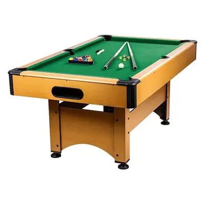 GamesPlanet® 1416 Kulečníkový stůl pool billiard kulečník s vybavením, 6 ft, sv. dřevo