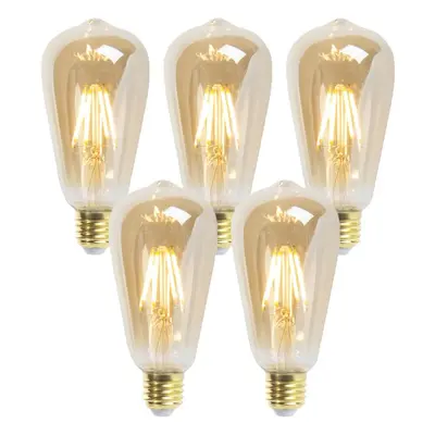 Sada 5 E27 stmívatelných LED žárovek ST64 goldline 5W 380 lm 2200K