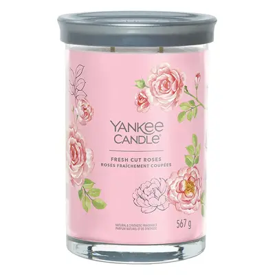 Yankee Candle vonná svíčka Signature Tumbler ve skle velká velká Fresh Cut Roses 567g