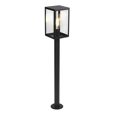 Moderní venkovní lampa černá se sklem 100,5 cm - Rotterdam