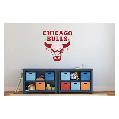 Lepy.cz Samolepka na zeď Chicago Bulls Velikost (šířka x výška): 40x41cm, Barevná varianta: Tmav