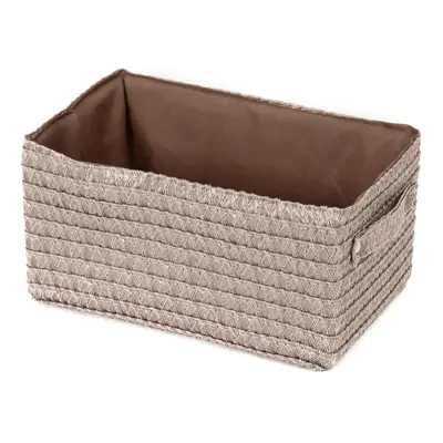 Úložný košík Compactor LILOU, tkaný polypropylen, 23 x 15 x 12 cm, Taupe, šedo-béžový