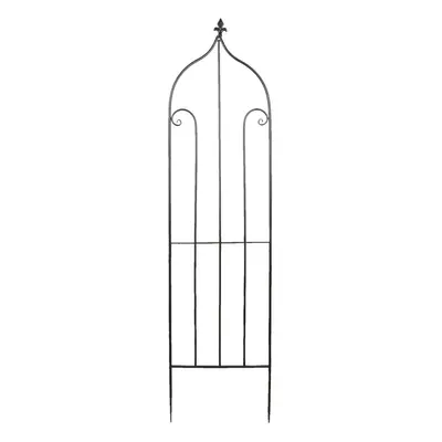 Tmavě hnědý kovový stojan na pnoucí se květiny v jednoduchém designu - 38*150 cm