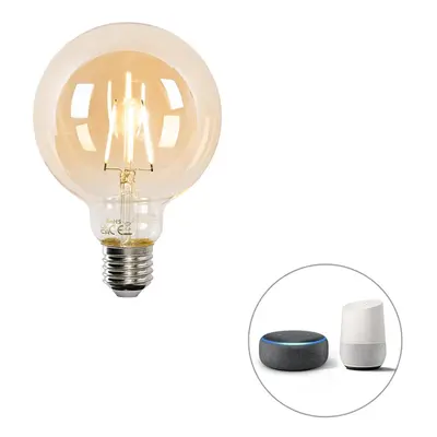 Sada 5 ks Smart E27 stmívatelná v Kelvinech LED žárovka G95 goldline 4,9W 470 lm 1800-4000K