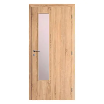 Solodoor Interiérové dveře L2 sklo, 60 P, 650 × 1985 mm, fólie, pravé, dub Mystic, prosklené