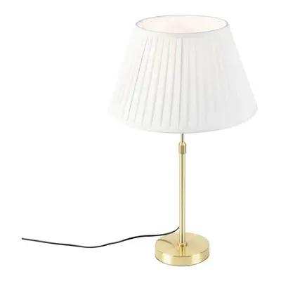 Stolní lampa zlatá / mosaz se skládaným odstínem krémová 35 cm - Parte