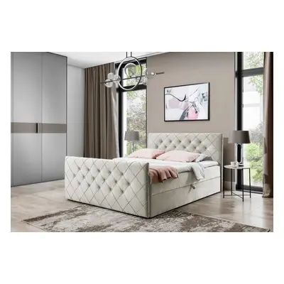 Expedo Čalouněná postel boxspring MATRAGI + vrchní matrace, 180x200, velutto 1 (bezowy)