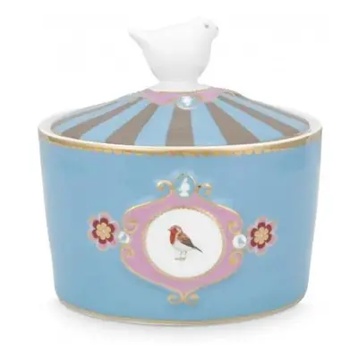 Pip studio Love Birds Medallion cukřenka 300ml, modrá-khaki