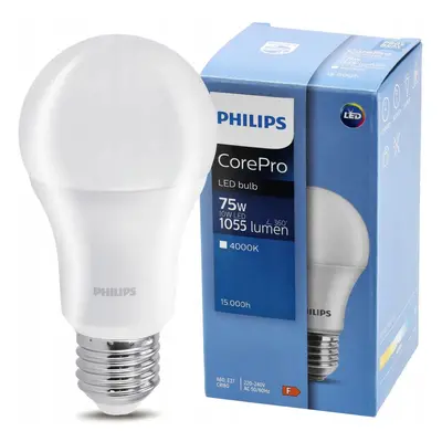 LED žárovka Philips E27 - 10W - 1055 lm - neutrální bílá - CorePro Premium A60