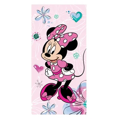 Růžová bavlněná dětská osuška 70x140 cm Minnie – Jerry Fabrics