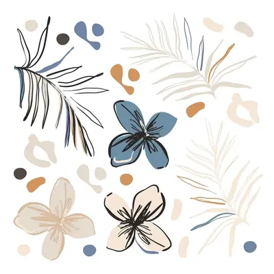 Samolepicí dekorace Vector graphic florals, 30 x 30 cm