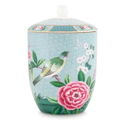 Pip Studio Blushing Birds blue skladovací dóza 1,5l, modrá