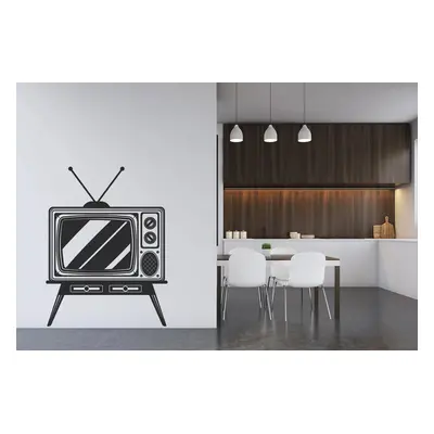 Lepy.cz Samolepka na zeď Retro tv Velikost (šířka x výška): 70x91cm, Barevná varianta: Ledová mo