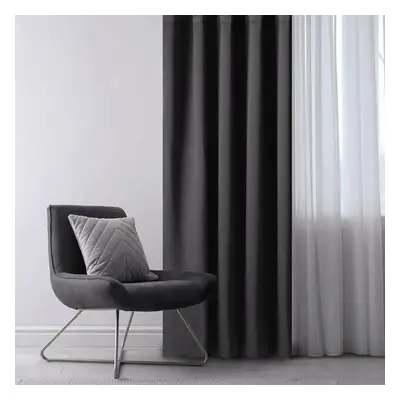 AmeliaHome Závěs Blackout Oxford Pleat černá, 140 x 245 cm