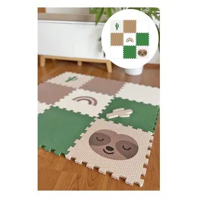 Minideckfloor podlaha 9 dílů - kaktus, lenochod a duha 230088