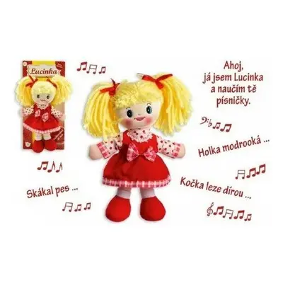 Teddies Panenka Lucinka hadrová plyš 30 cm česky zpívající na kartě