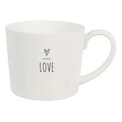 Bílý hrnek se srdíčkem s nápisem Love - Lovely Day - 12*8*7 cm / 300 ml