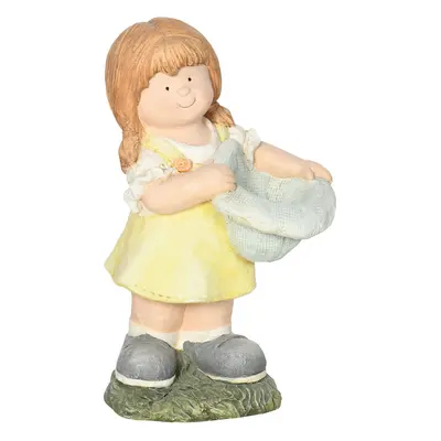 Outsunny Girl with Hat Weatherproof Garden Statue 45cm Birdhouse Ornament Garden Decoration Scul