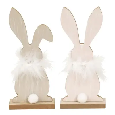 Stojící dřevěný zajíček FLUFFY BUNNY 19 cm - více variant